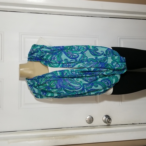 Lilly Pulitzer Accessories - LILY PULITZER INFINITY SCARF BLUE-GREEN PAISLEY